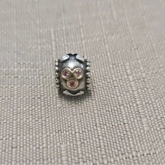 Pandora MOM Sterling Silver and 14k Retired Charm. - Picture 1 of 3